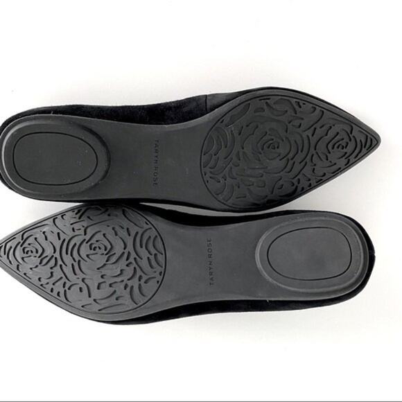 TARYN ROSE Fiona Pointed Toe Flats Black Size 6 - Picture 6 of 11
